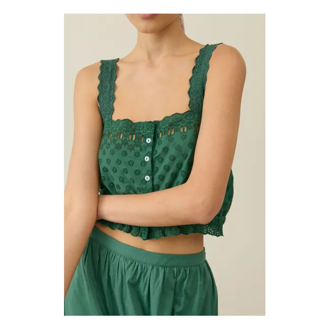 Top de algodón orgánico Kivi - Colección Mujer | Verde