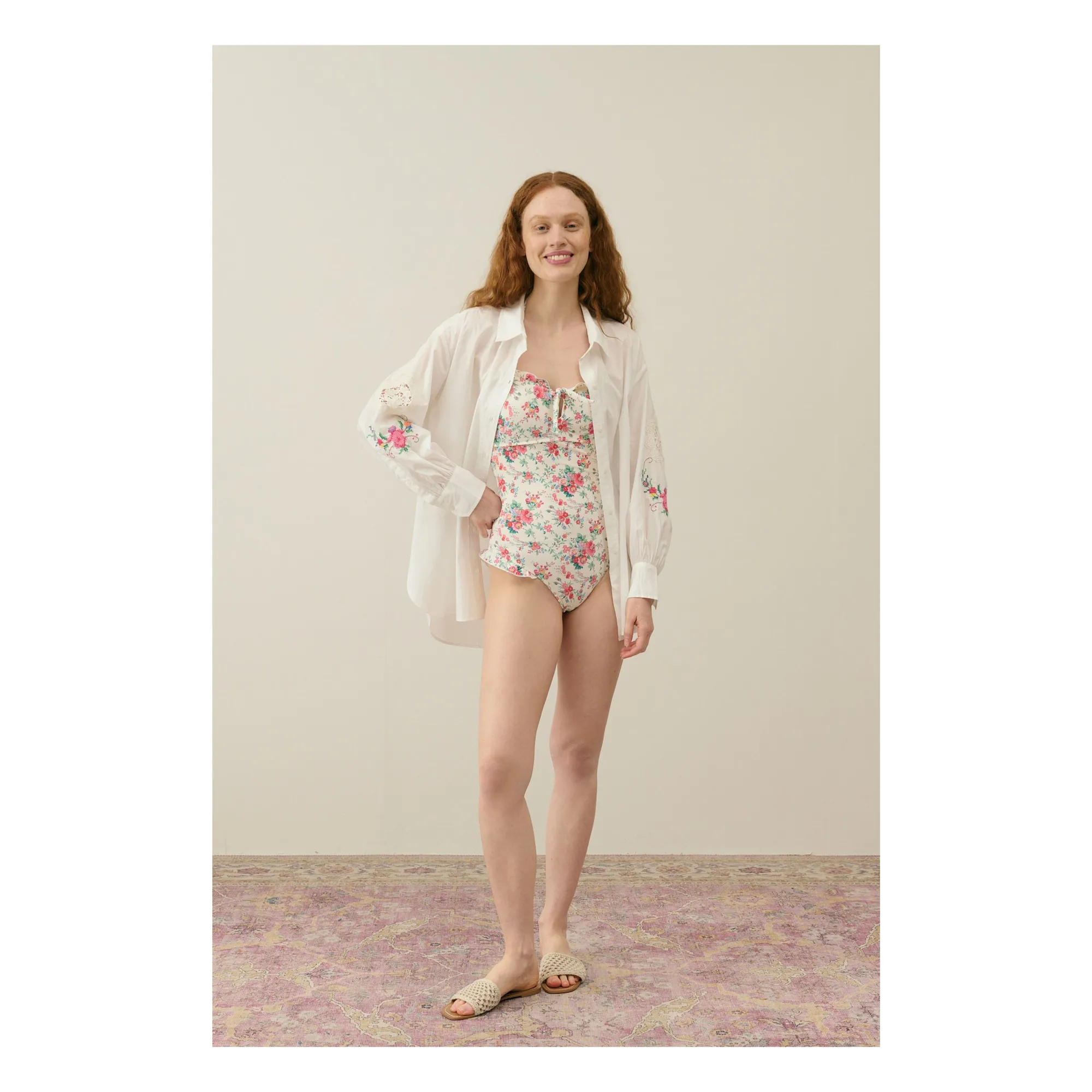Maillot 1 Pièce Bayo Fibres Recyclées - Collection Femme | Crème- Image produit n°1
