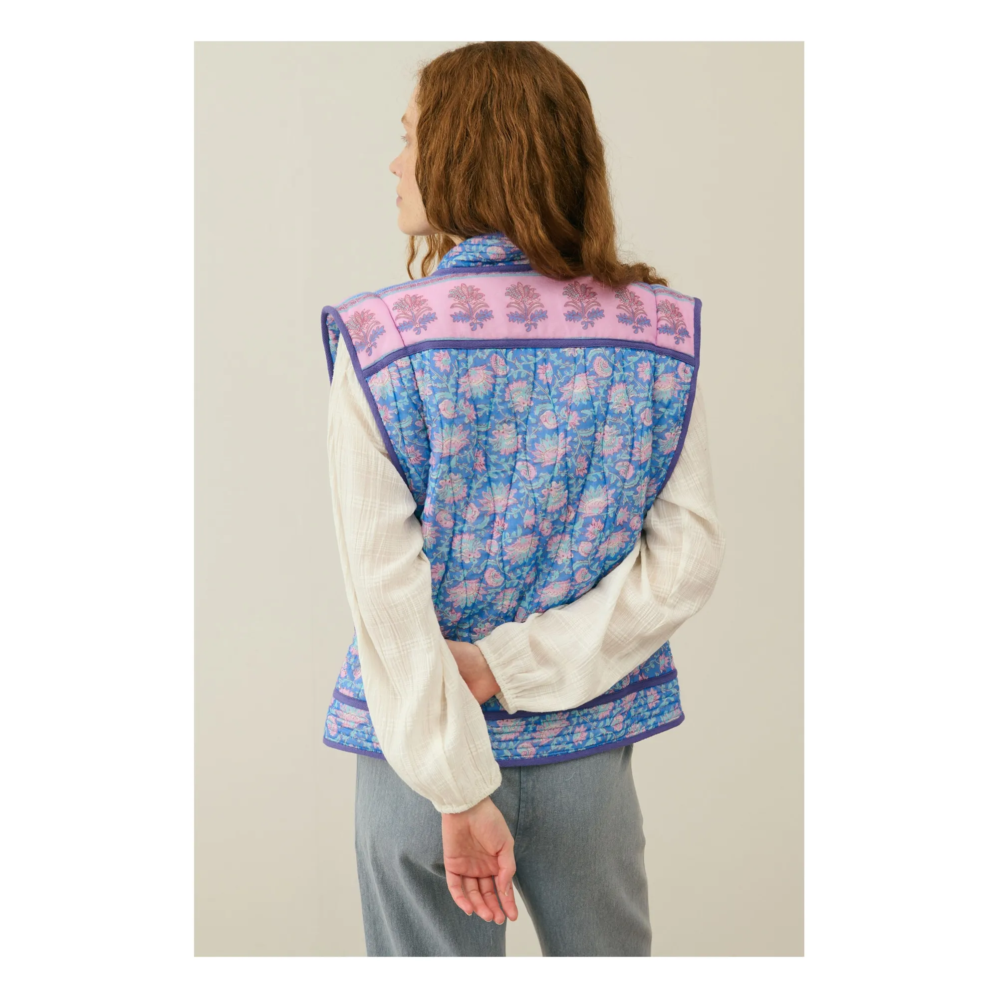 Veste Matelassée Nelina Coton Bio - Collection Femme | Bleu- Image produit n°5