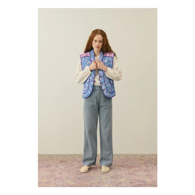 Veste Matelassée Nelina Coton Bio - Collection Femme | Bleu