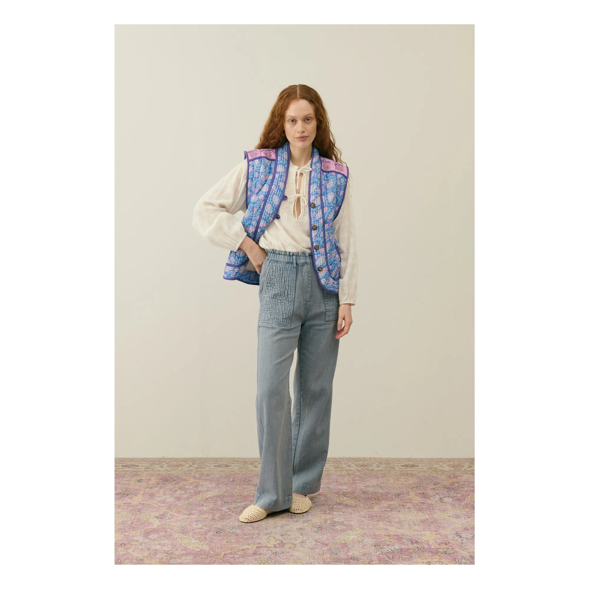 Veste Matelassée Nelina Coton Bio - Collection Femme | Bleu- Image produit n°7