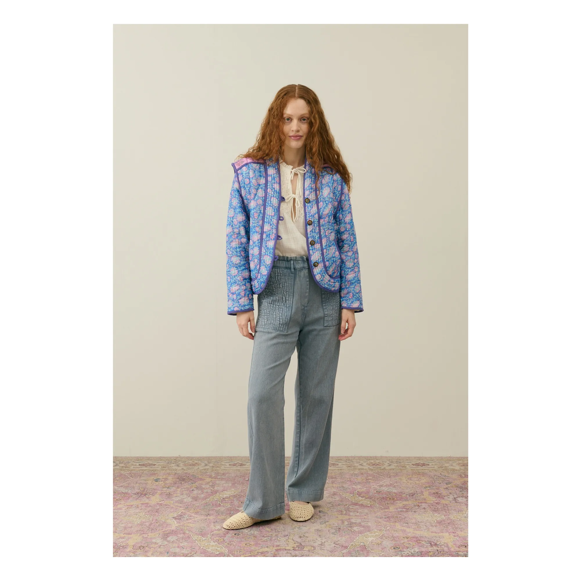Veste Matelassée Nelina Coton Bio - Collection Femme | Bleu- Image produit n°2