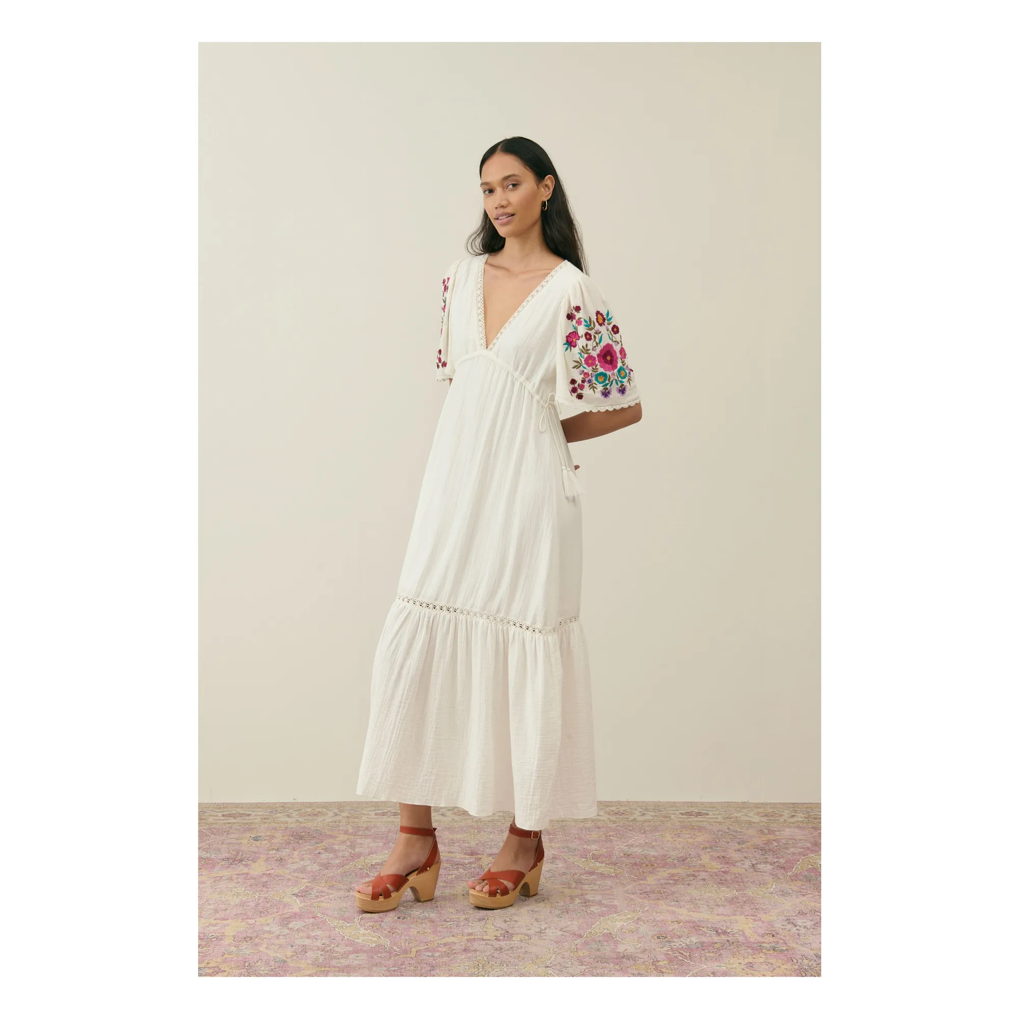 Louise Misha Women's Cream Balina Organic Cotton Dress - Collection