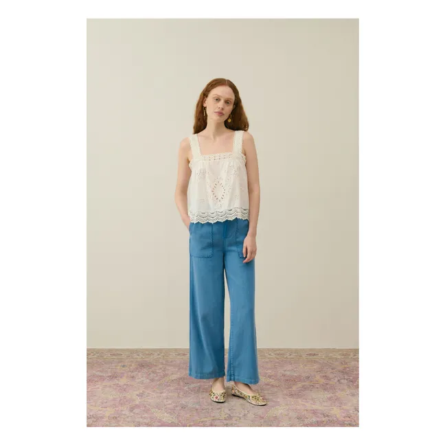 Paradine Top de algodón orgánico - Colección Femenina | Blanco Roto