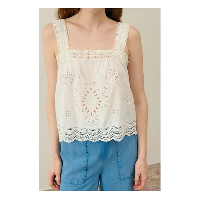 Paradine Top de algodón orgánico - Colección Femenina | Blanco Roto