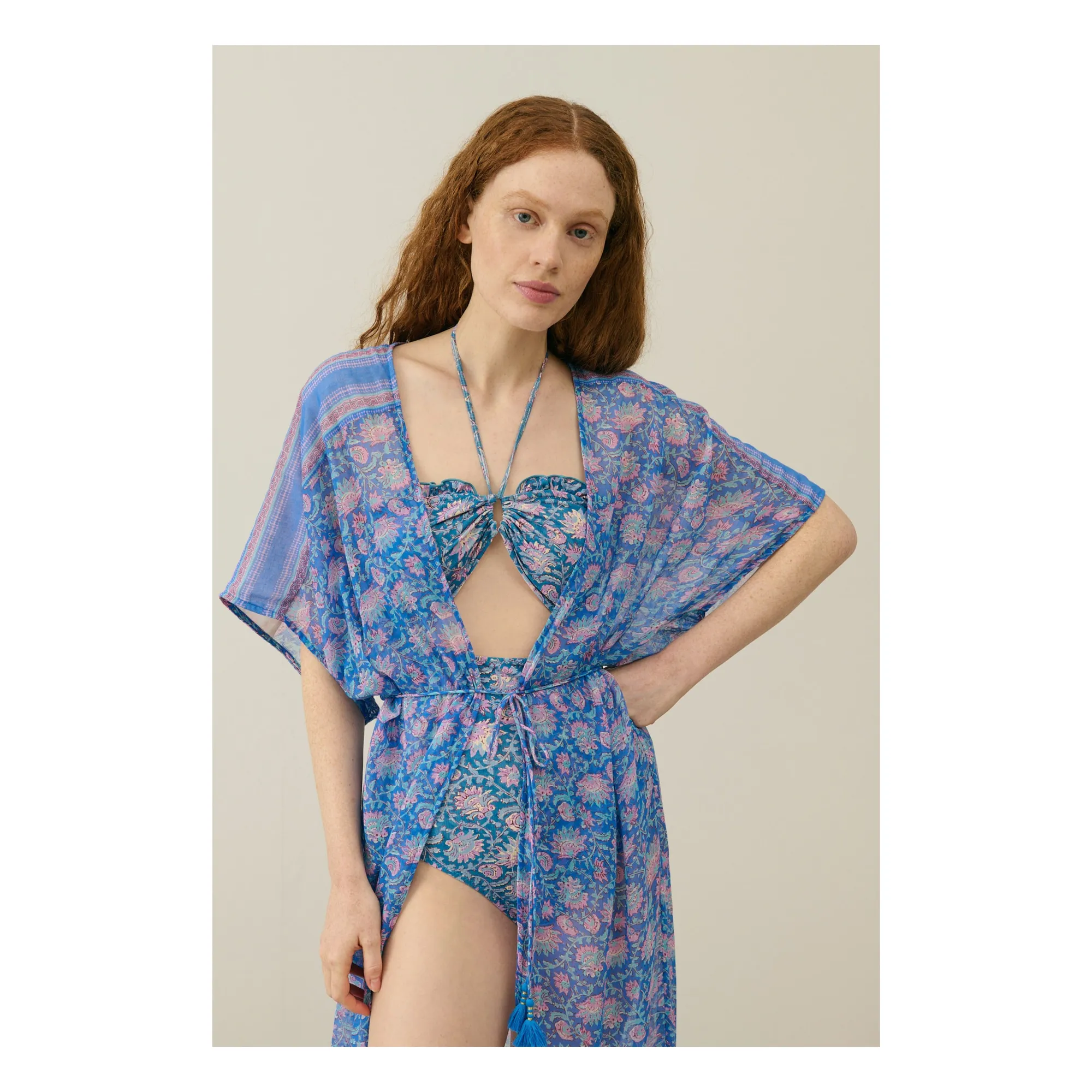 Kimono Chill Coton Bio - Collection Femme | Bleu- Image produit n°3