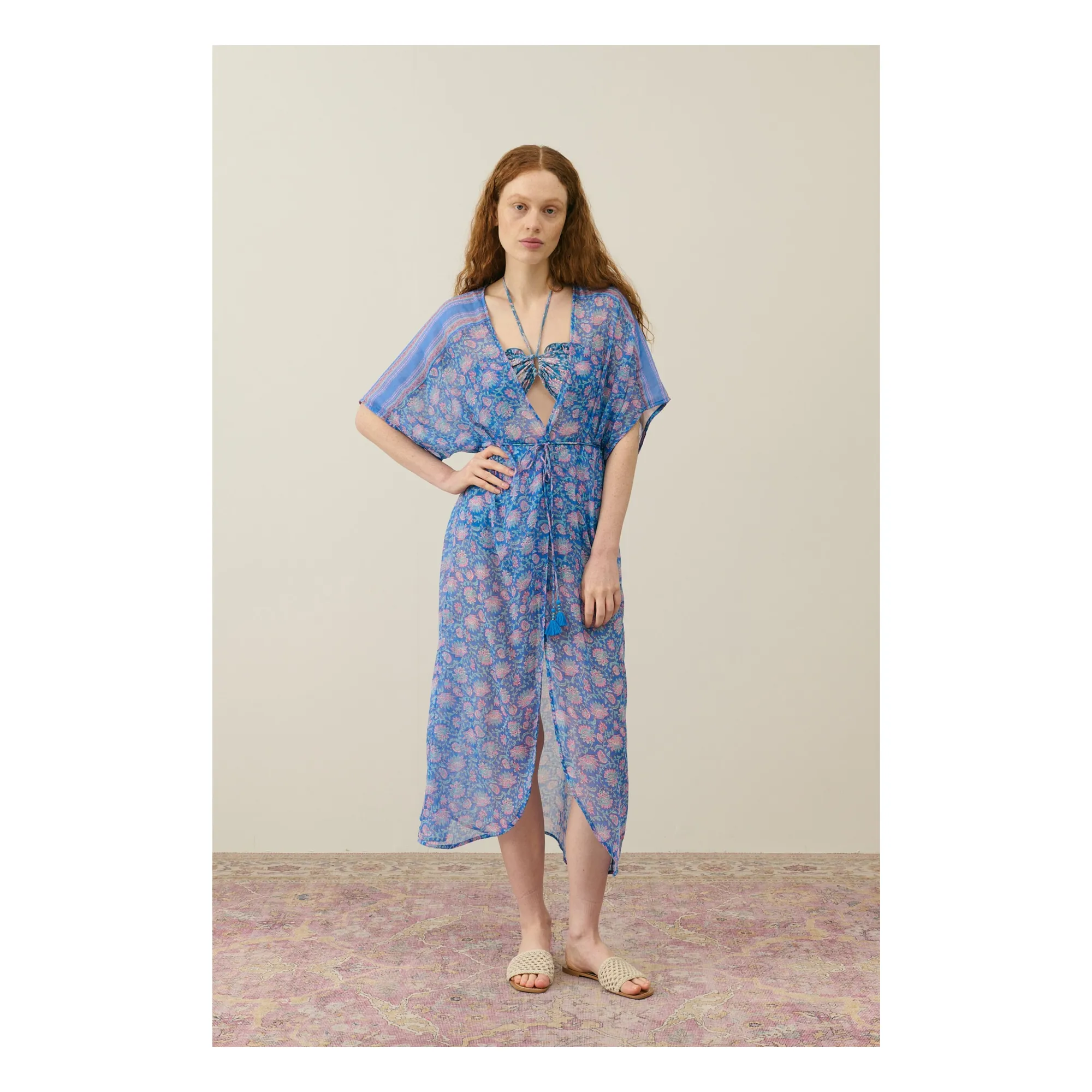 Kimono Chill Coton Bio - Collection Femme | Bleu- Image produit n°0