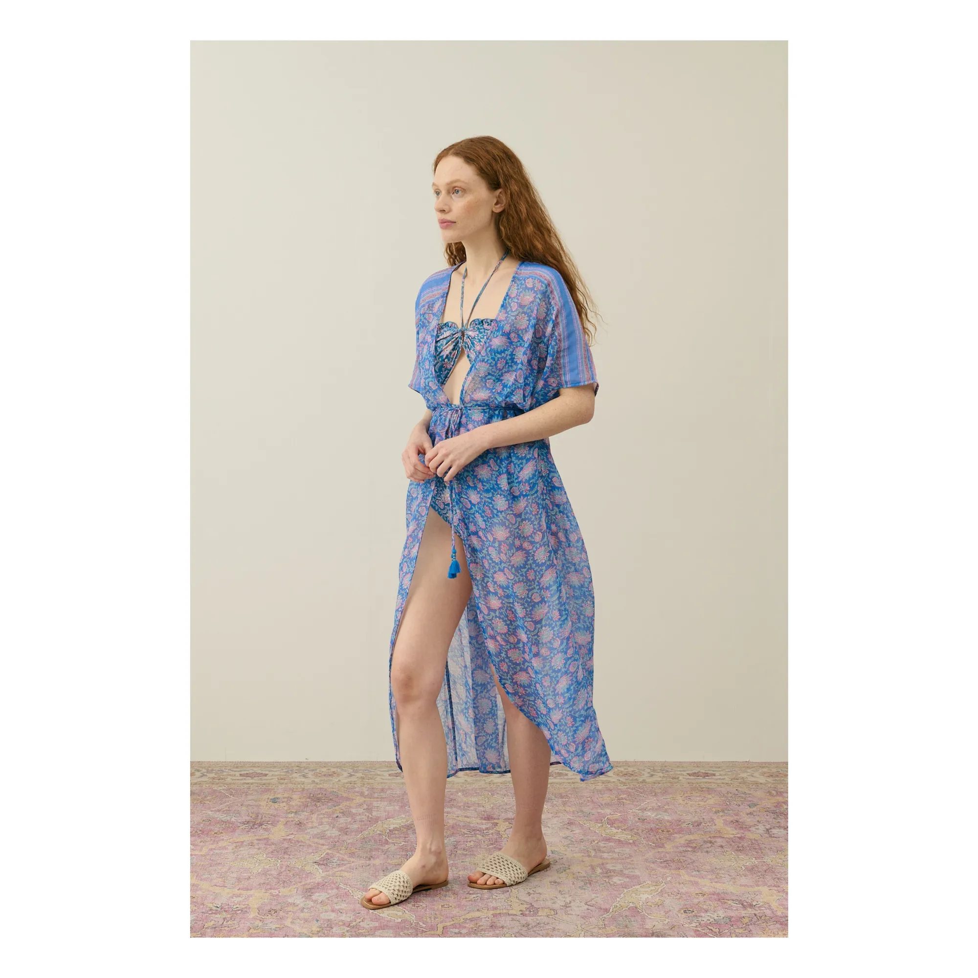 Kimono Chill Coton Bio - Collection Femme | Bleu- Image produit n°1