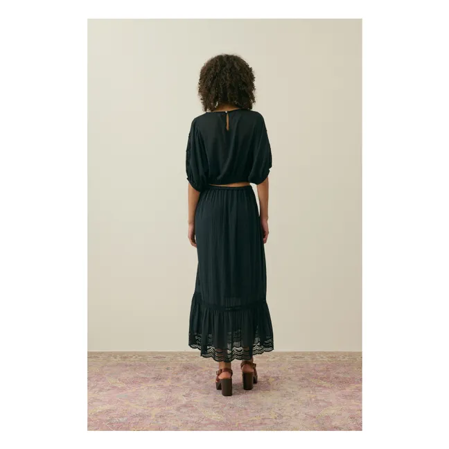 Falda Paula Algodón Ecológico - Colección Mujer | Negro