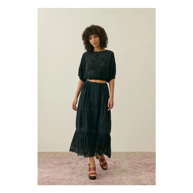 Falda Paula Algodón Ecológico - Colección Mujer | Negro