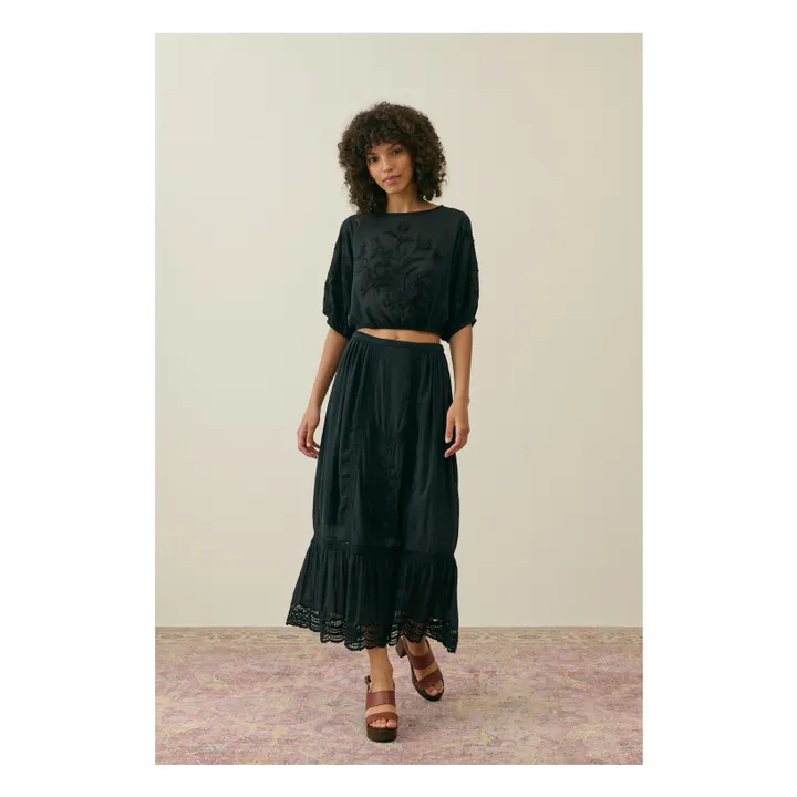 Jupe Paula Coton Bio - Collection Femme | Noir- Image produit n°0