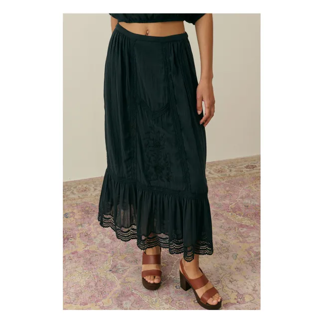 Falda Paula Algodón Ecológico - Colección Mujer | Negro