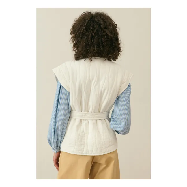 Veste Sans Manches Andrea Coton Bio - Collection Femme | Crème