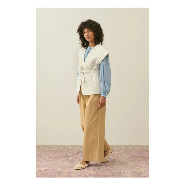 Veste Sans Manches Andrea Coton Bio - Collection Femme | Crème