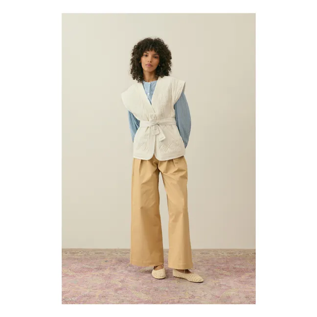 Veste Sans Manches Andrea Coton Bio - Collection Femme | Crème