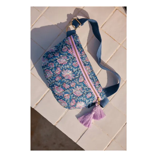 Marsupio Gaby trapuntato in cotone biologico - Collezione Donna | Blu