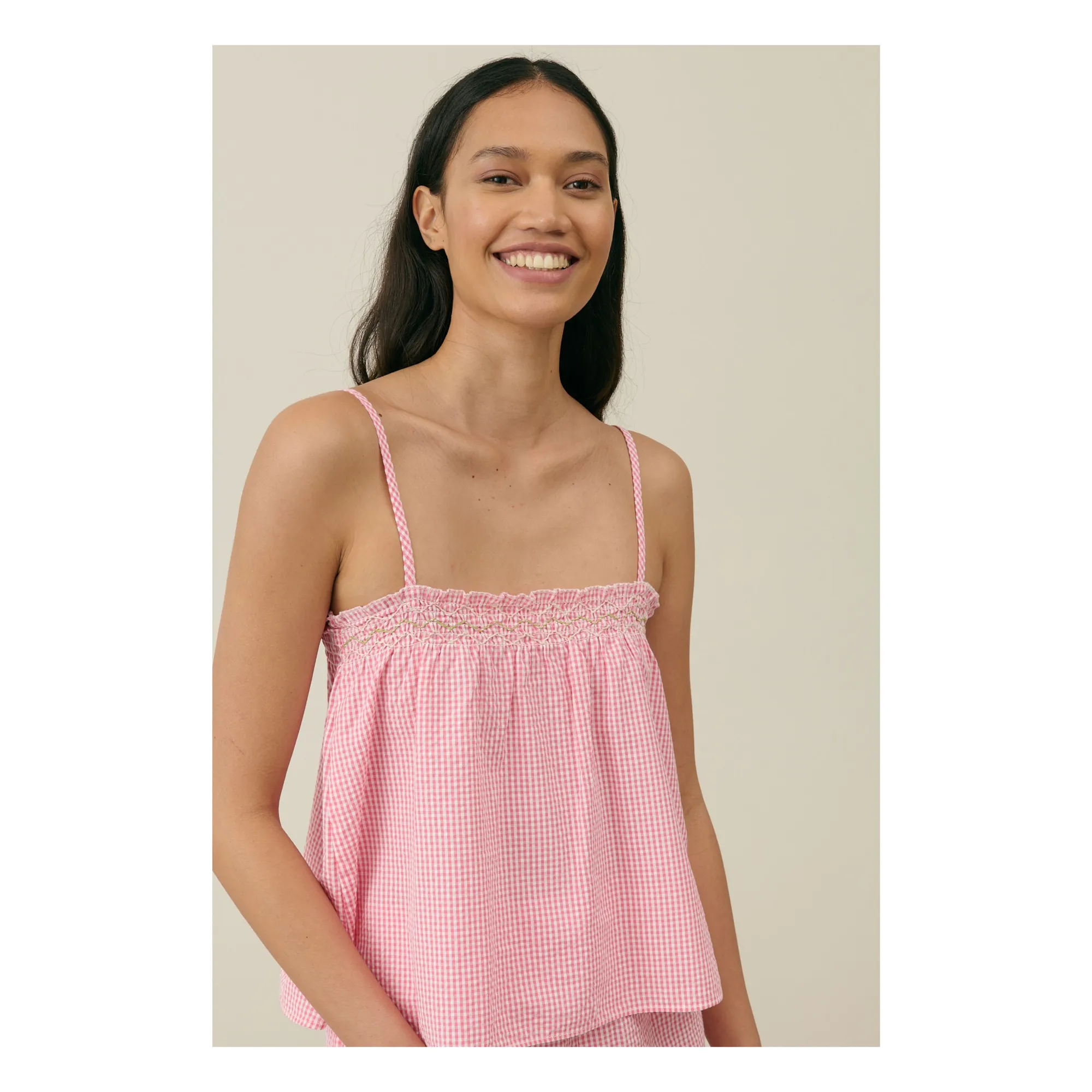Pyjama Minala Vichy - Collection Femme | Rose- Image produit n°2
