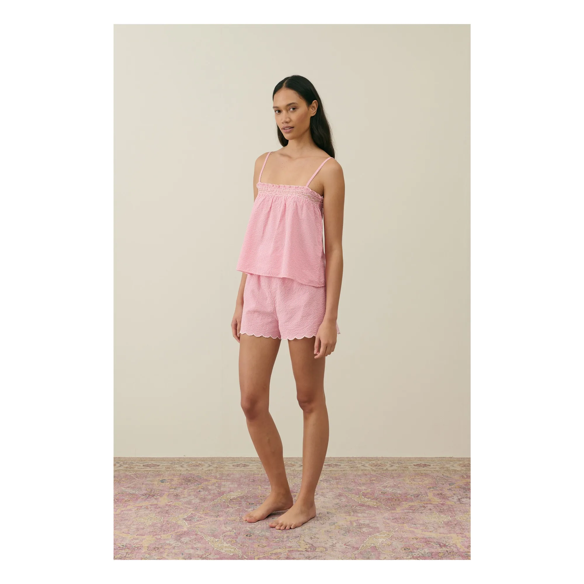 Pyjama Minala Vichy - Collection Femme | Rose- Image produit n°0