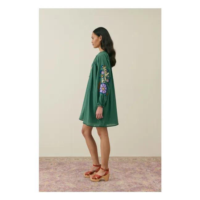 Vestido de algodón orgánico Janice - Colección Mujer | Verde