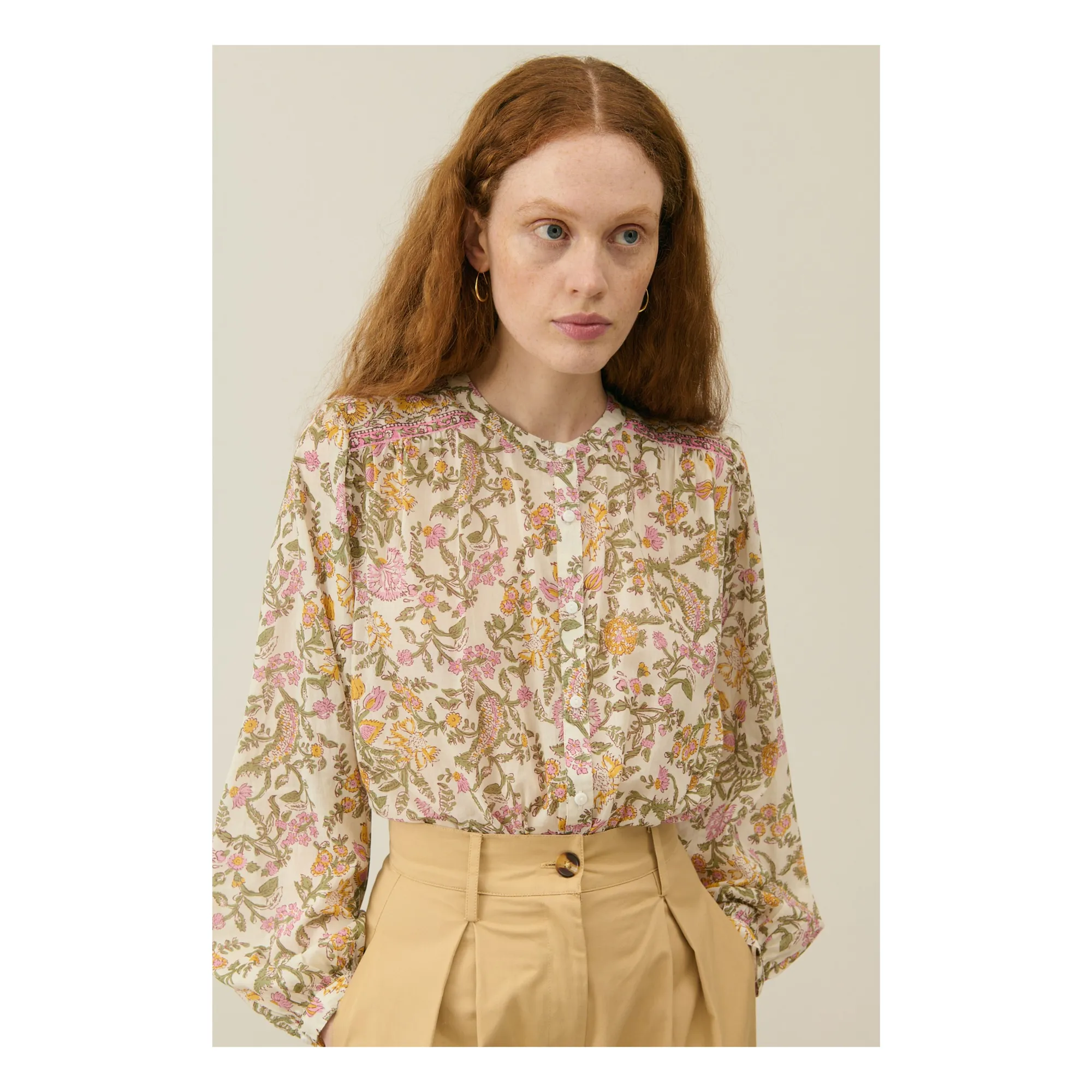 Louise Misha Women's Cream Jeanne Organic Cotton Blouse - Collection
