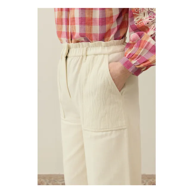 Pantalones Arlovie de algodón orgánico - Colección Mujer | Crema