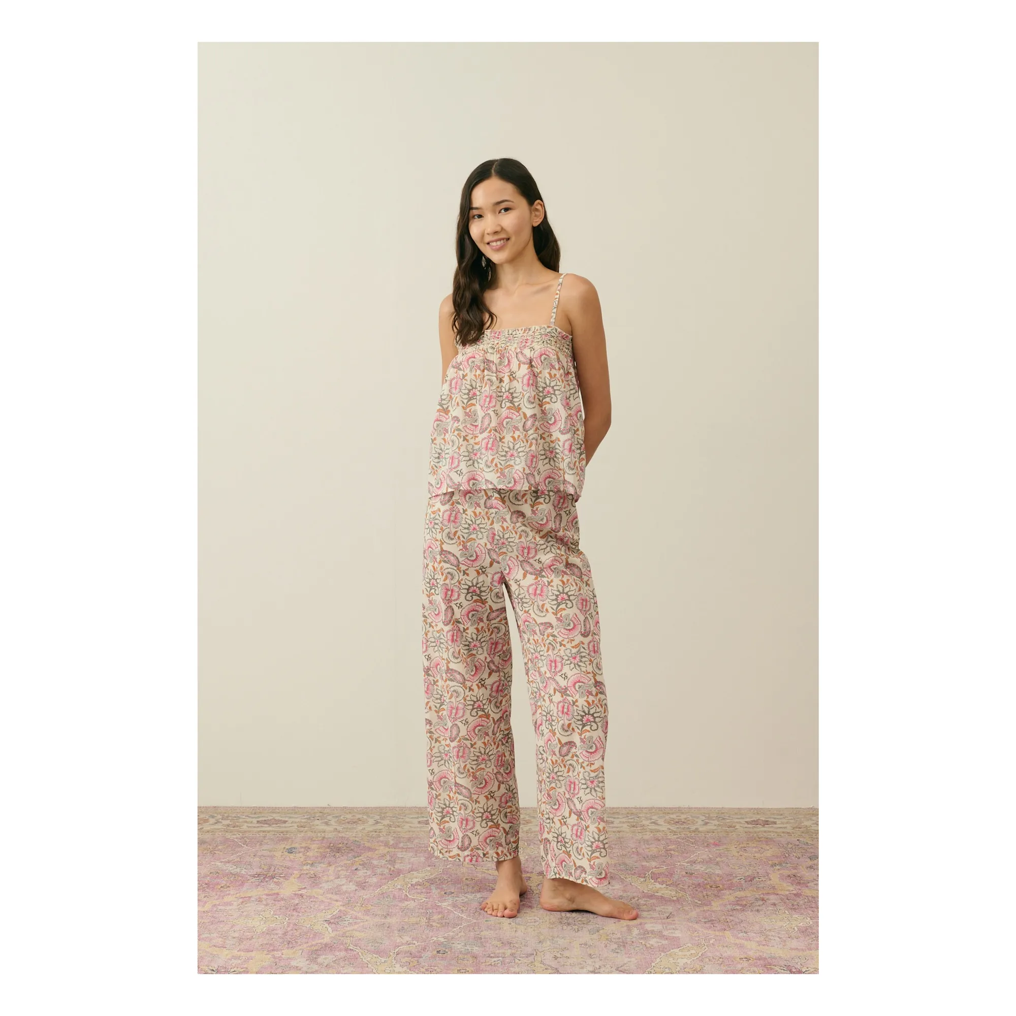 Louise Misha Women's Cream Minalon Organic Cotton Pyjamas - Collection