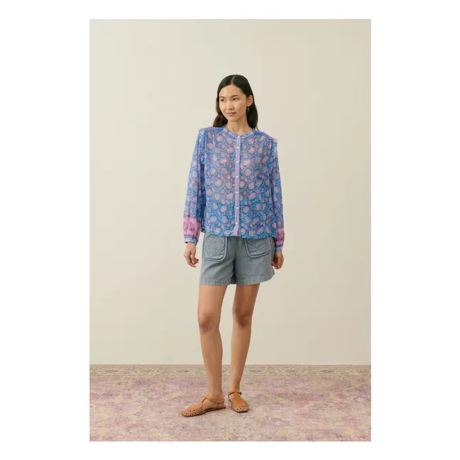 Blouse Jane Coton Bio - Collection Femme | Bleu