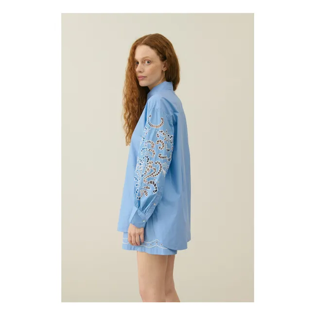 Camicia in cotone organico Reynald - Collezione donna | Blu