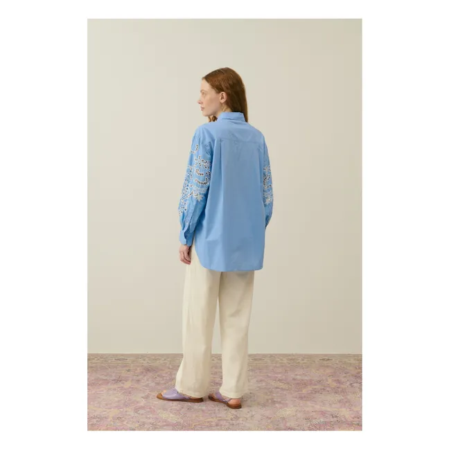 Camicia in cotone organico Reynald - Collezione donna | Blu