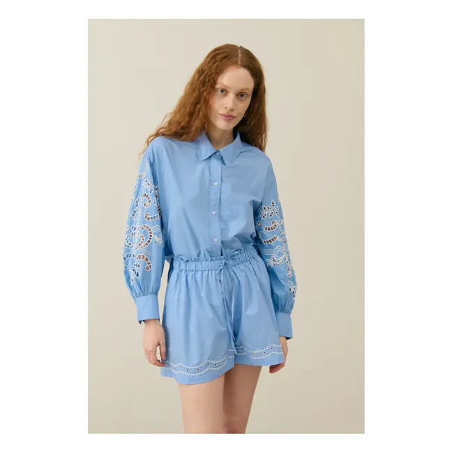 Camicia in cotone organico Reynald - Collezione donna | Blu