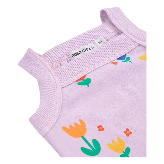Body senza maniche in cotone organico a tulipano | Lilla