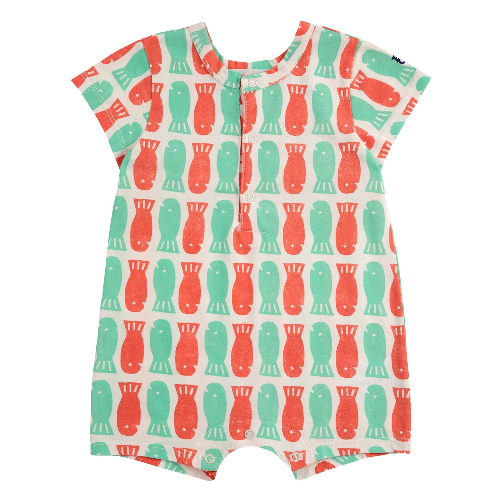 Bobo Choses Red Combishort Fish Organic Cotton
