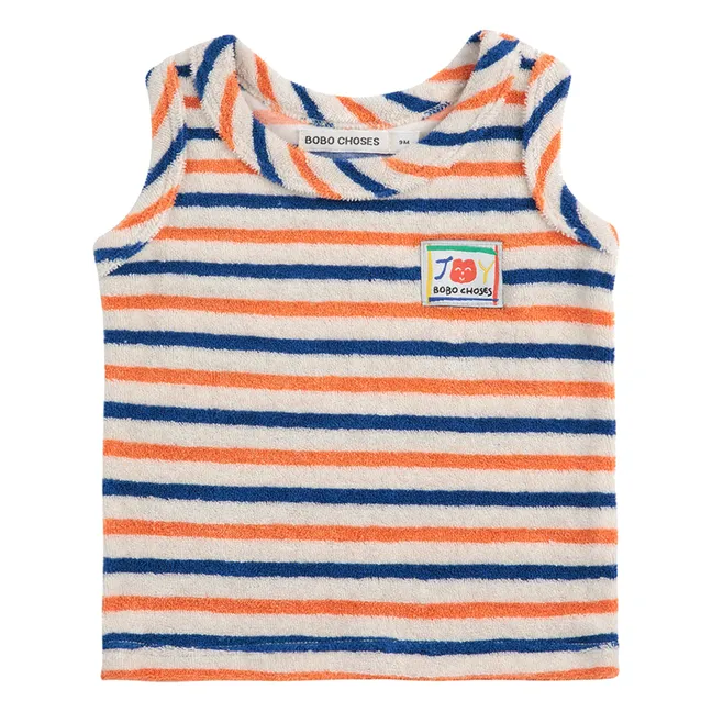 Canotta Terry Stripe | Ecru