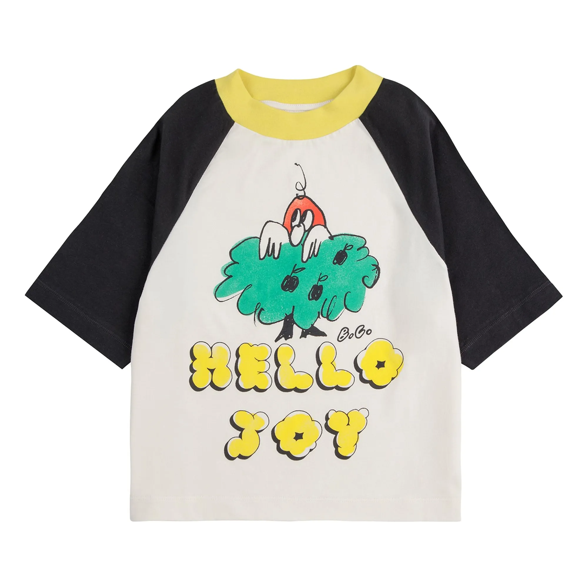 Bobo Choses Black Hello Joy T-Shirt Organic Cotton