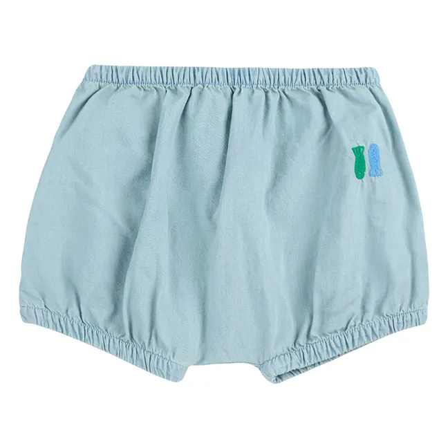 Bloomer bordado Lucky Fish | Azul Cielo