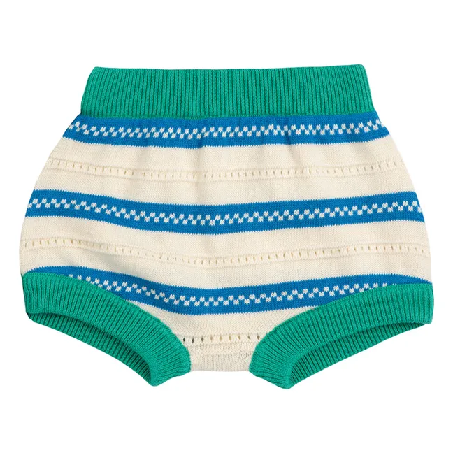 Set canotta e bloomer in maglia di cotone biologico | Ecru