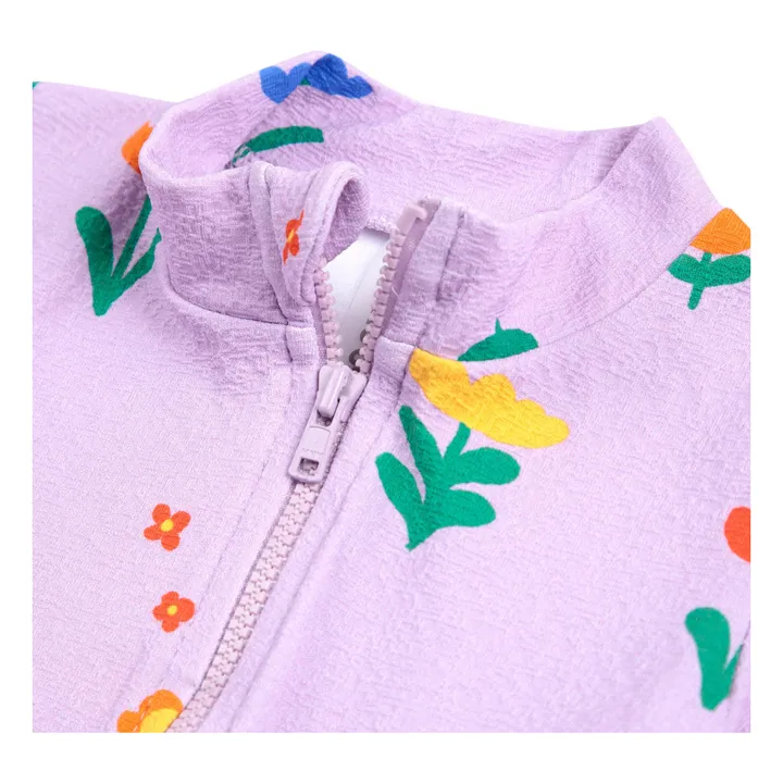 Maillot de Bain Fleurs Fibres Recyclées | 	Lilas- Image produit n°2