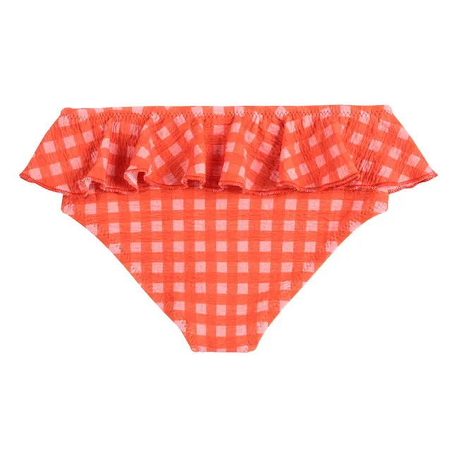 Culotte de Bain Vichy Fibres Recyclées | Corail