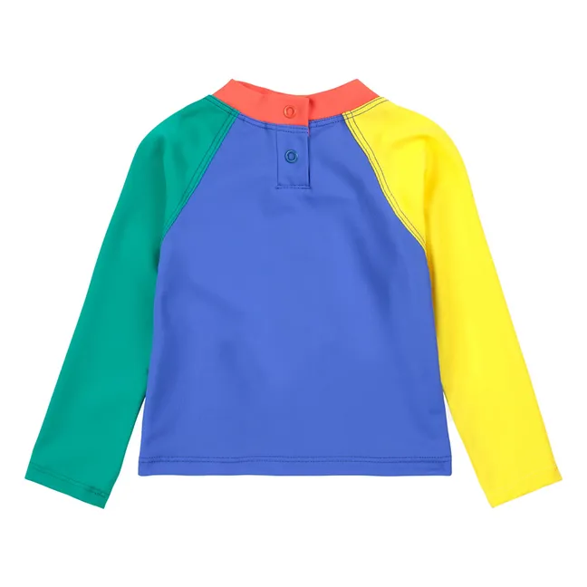Colorblock Anti-UV T-Shirt aus recycelten Fasern | Blau