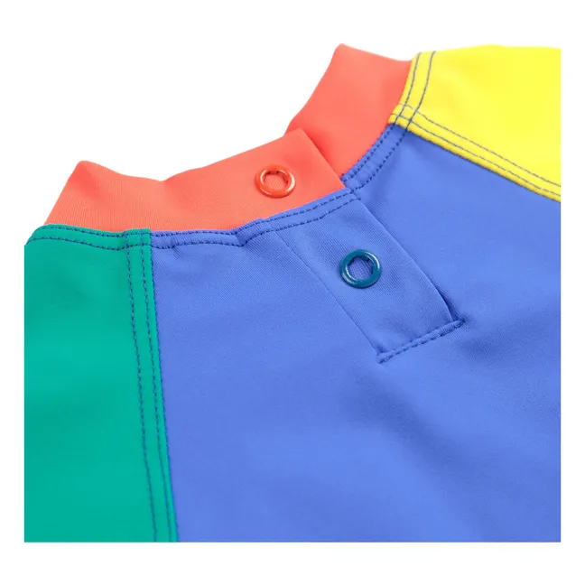 Colorblock Anti-UV T-Shirt aus recycelten Fasern | Blau