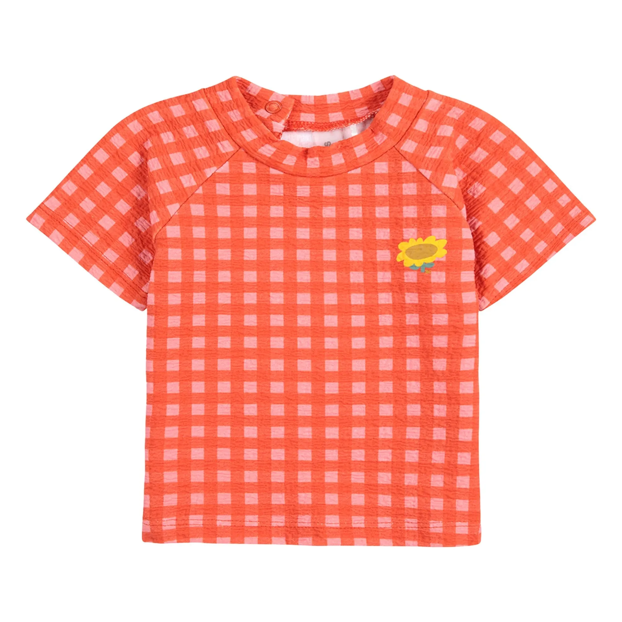 Bobo Choses Coral Vichy Recycled Fiber Uv Protection T-Shirt