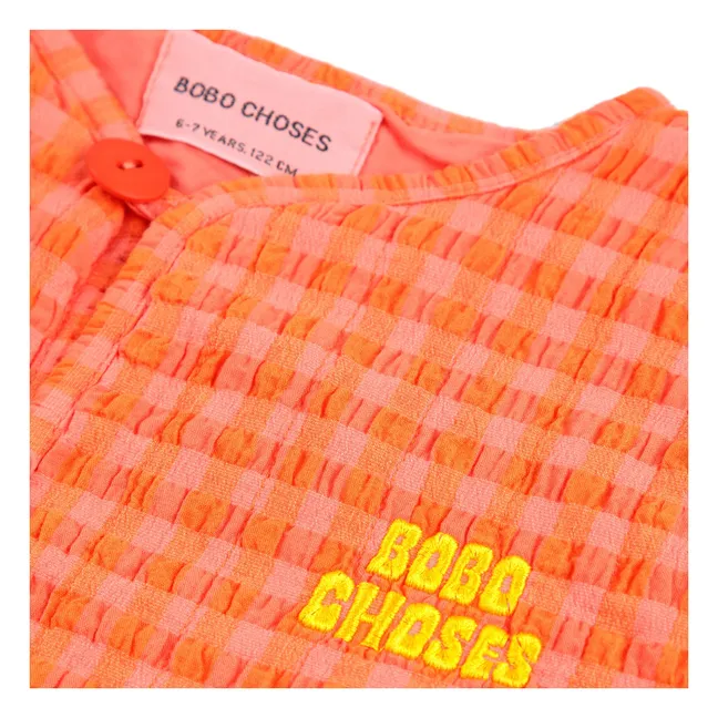 Gingham jacket | Coral
