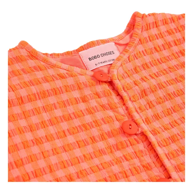 Gingham jacket | Coral