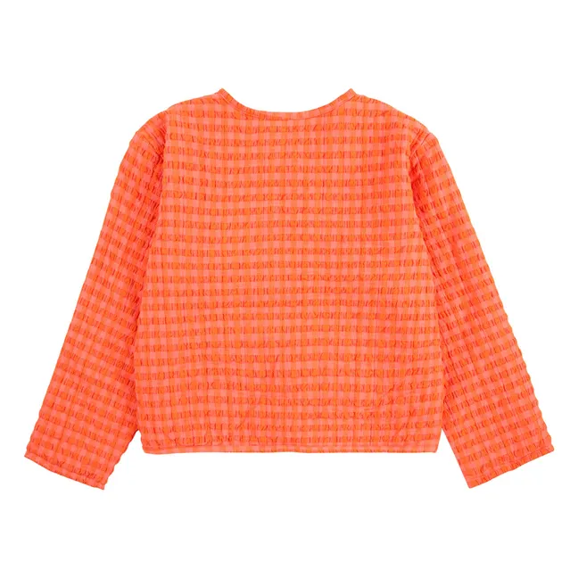 Gingham jacket | Coral