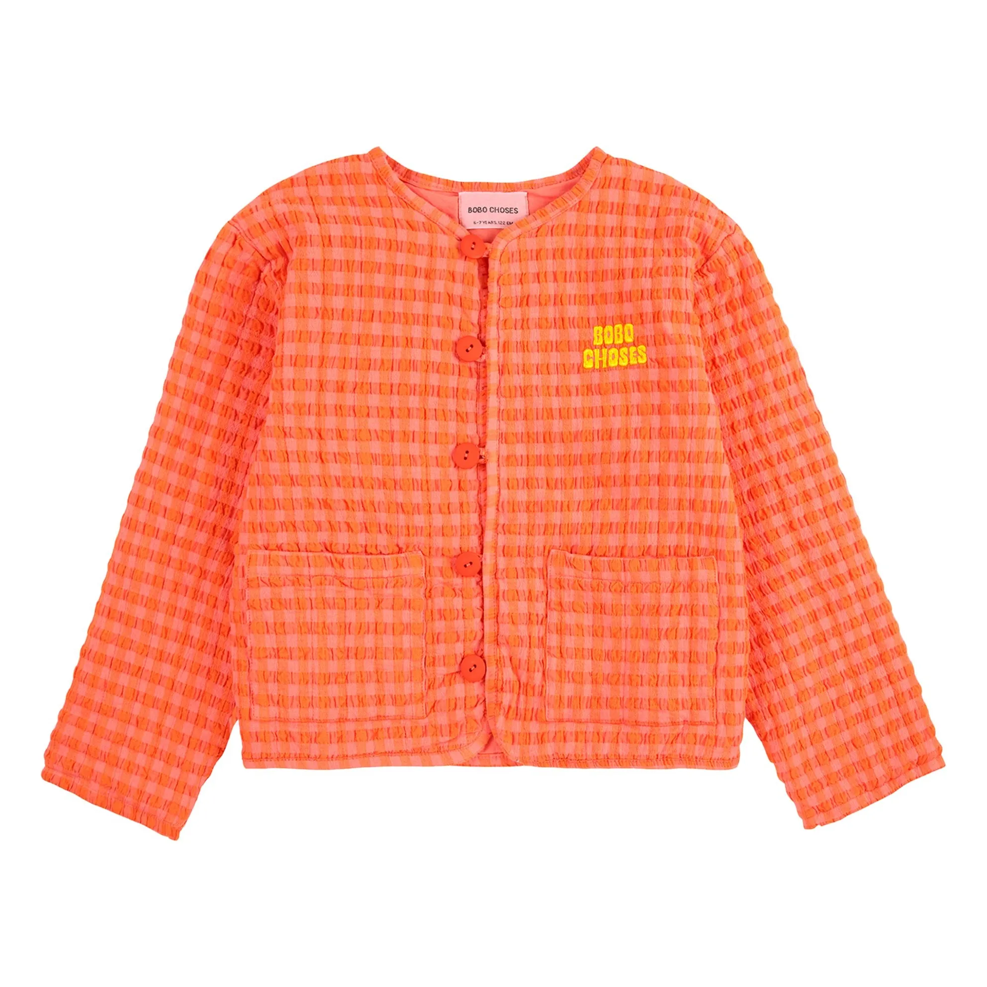 Bobo Choses Coral Gingham Jacket