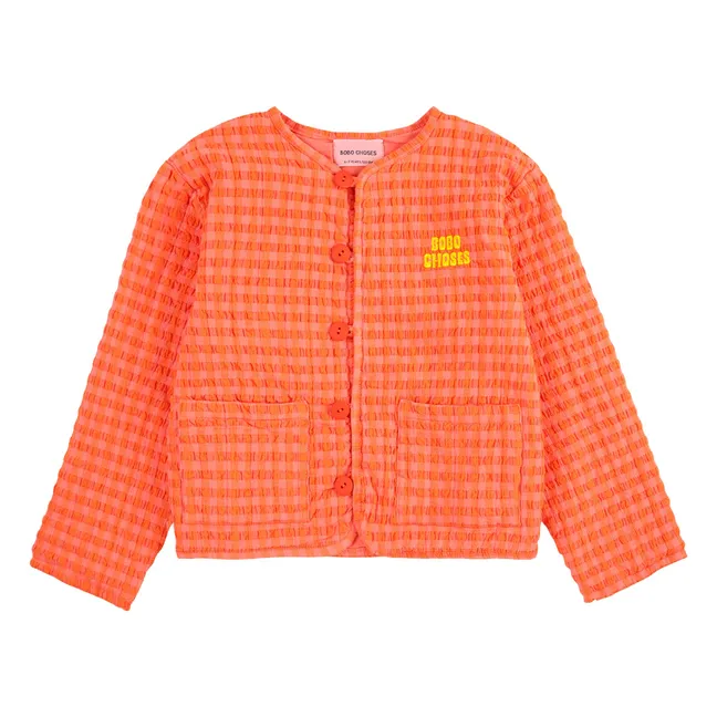 Gingham jacket | Coral