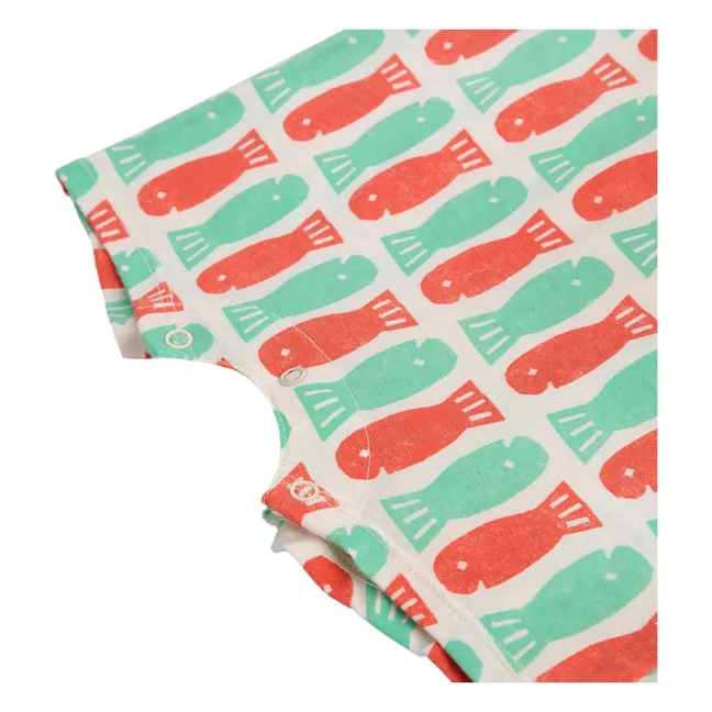 Combishort Pesce Cotone organico | Rosso
