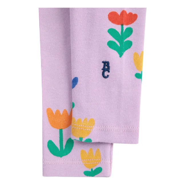 Organic Cotton Flower Legging | Lilac