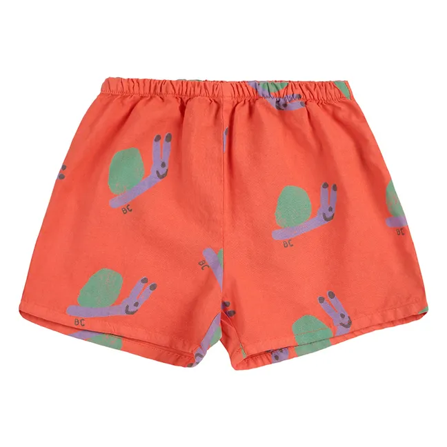 Organic Cotton Snail Shorts | Red