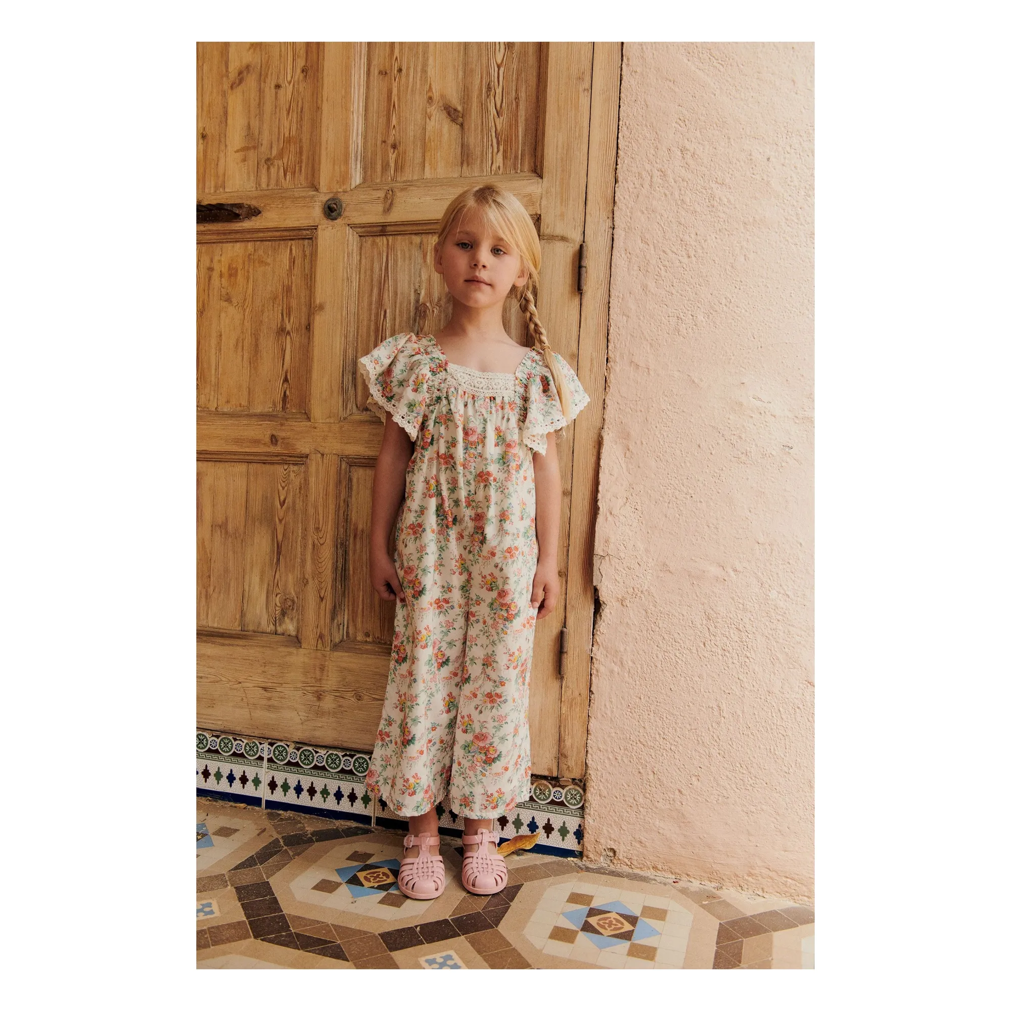 Irene organic cotton jumpsuit | Cream- Product image n°1